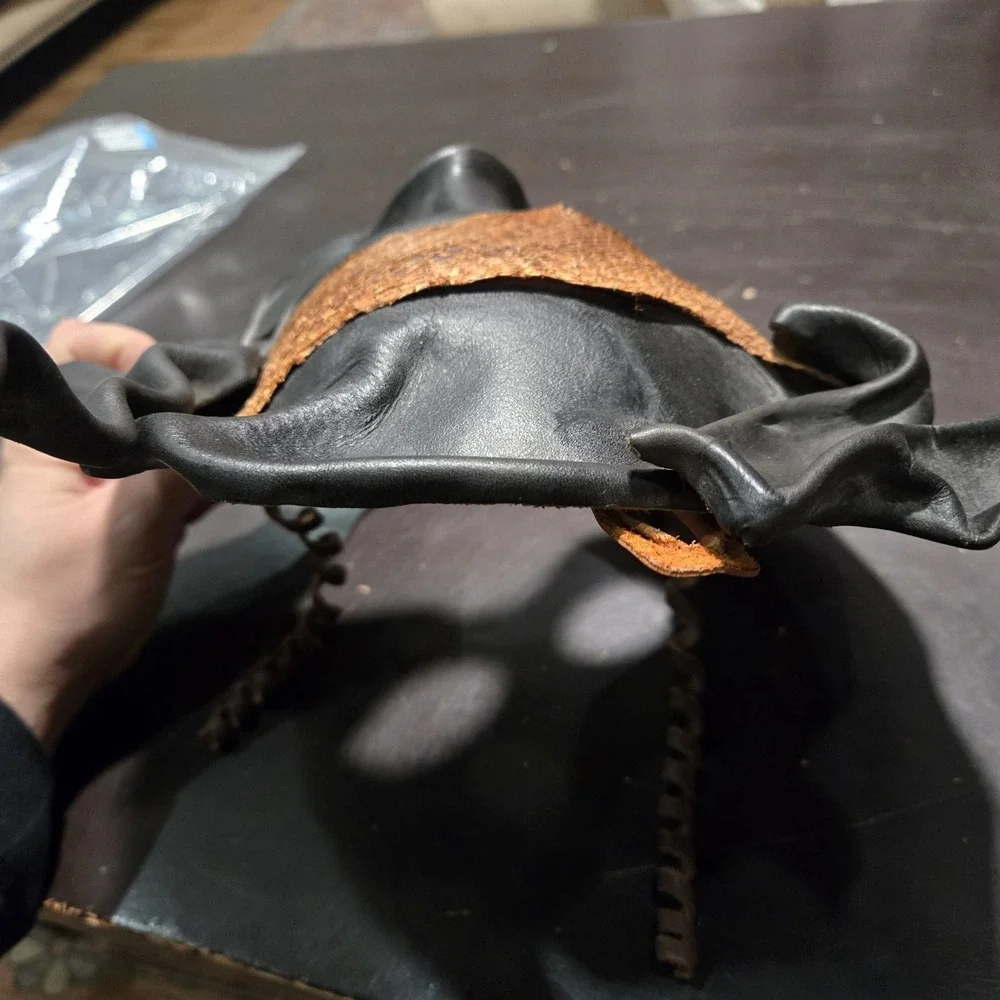 VTG Handmade Leather Masquerade Mask Wall Art Signed Joma Mazatlan Nidart